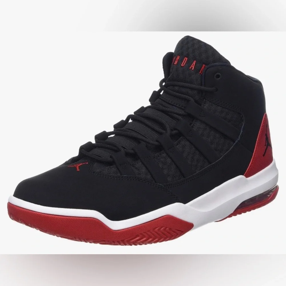 New Jordan Men's red & black Max Aura Black Basketball Shoes